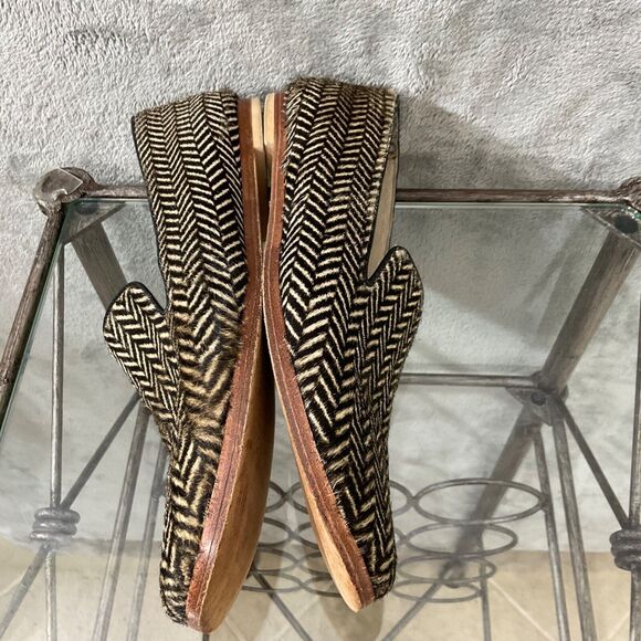 Matt Bernson Calf Hair Herringbone Flats Shoes Women's Size 8 Brown/Black - Picture 8 of 16
